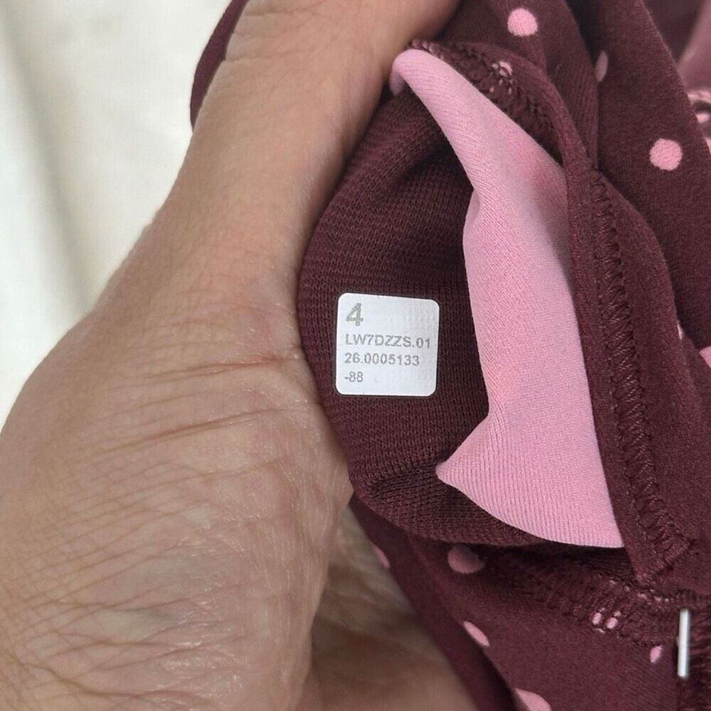 NWT 4 Align 4” No Line High-Rise Yoga Short Heart Dot Burgundy Lululemon - Picture 6 of 6